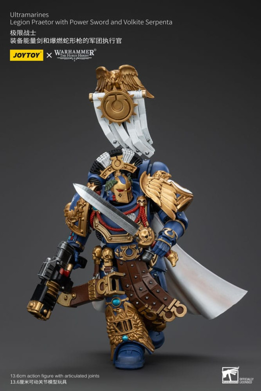 Warhammer The Horus Heresy Action Figure 1/18 Ultramarines Legion Praetor with Power Sword and Volki 4