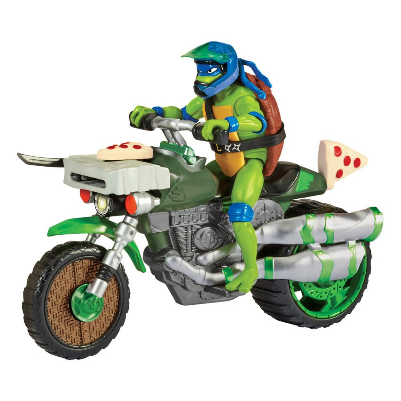 Teenage Mutant Ninja Turtles: Mutant Mayhem Drive N Kick Action Figure Leonardo & Motorcycle 11 cm