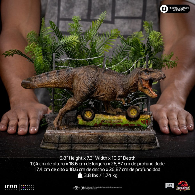 Jurassic Park Icons Statue T-Rex Breakout Set A 17 cm 1