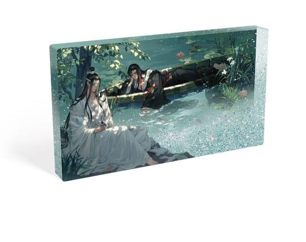 Grandmaster of Demonic Cultivation Acryl Block with Glitter Wei Wuxian & Lan Wangji Lotus Pond 17 x