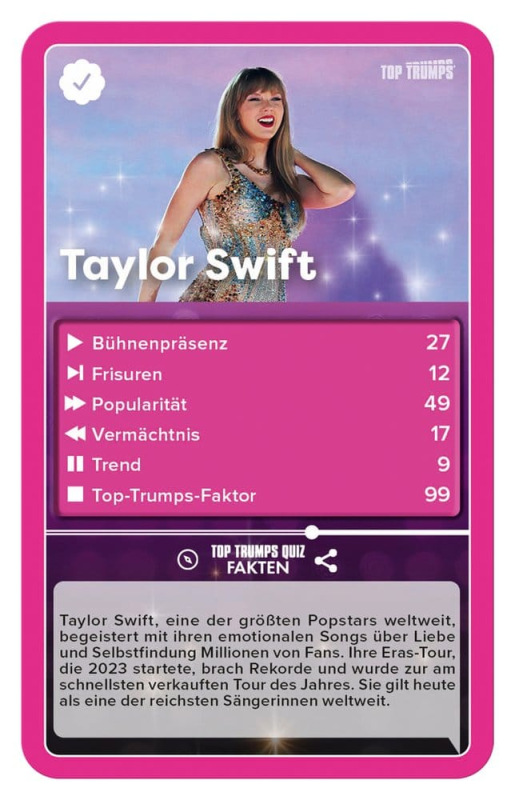 Popstars Card Game Top Trumps *German Version* 1