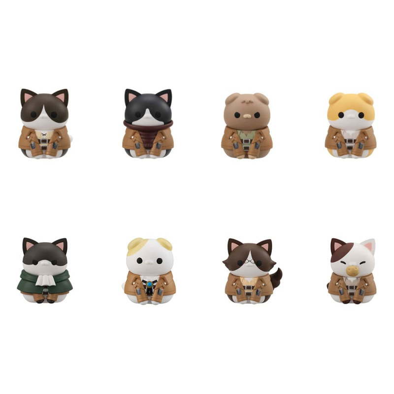 Attack on Titan Mega Cat Project Mini Figures Attack on Tinyan Gathering Scout Regiment danyan! 3 cm