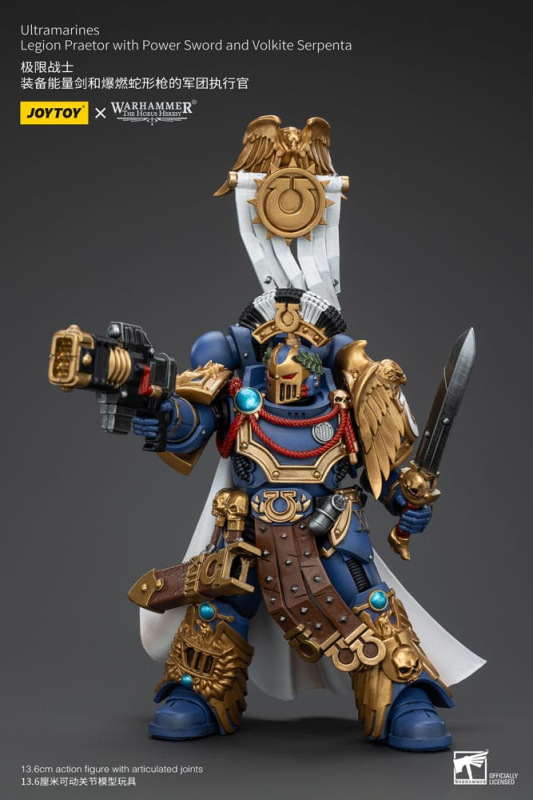 Warhammer The Horus Heresy Action Figure 1/18 Ultramarines Legion Praetor with Power Sword and Volki 5