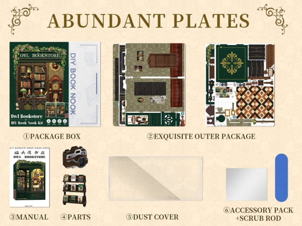 Book Nook Owl Bookstore 17 x 12 cm 9