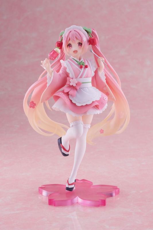 Hatsune Miku PVC Statue Newley Written Sakura Miku Japanese Cafe Ver. 18 cm