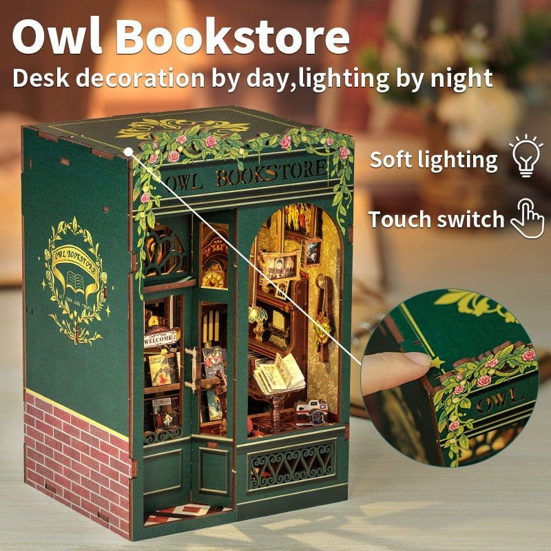 Book Nook Owl Bookstore 17 x 12 cm 3