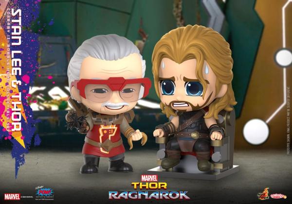 Thor: Ragnarok Cosbaby (S) Mini Figures Stan Lee & Thor 10 cm