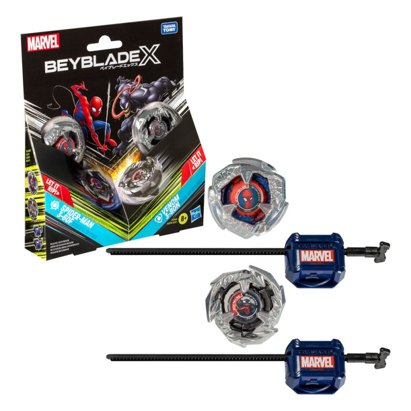 Beyblade X Marvel Collab Spider-Man 3-60F vs. Venom 3-80N 3