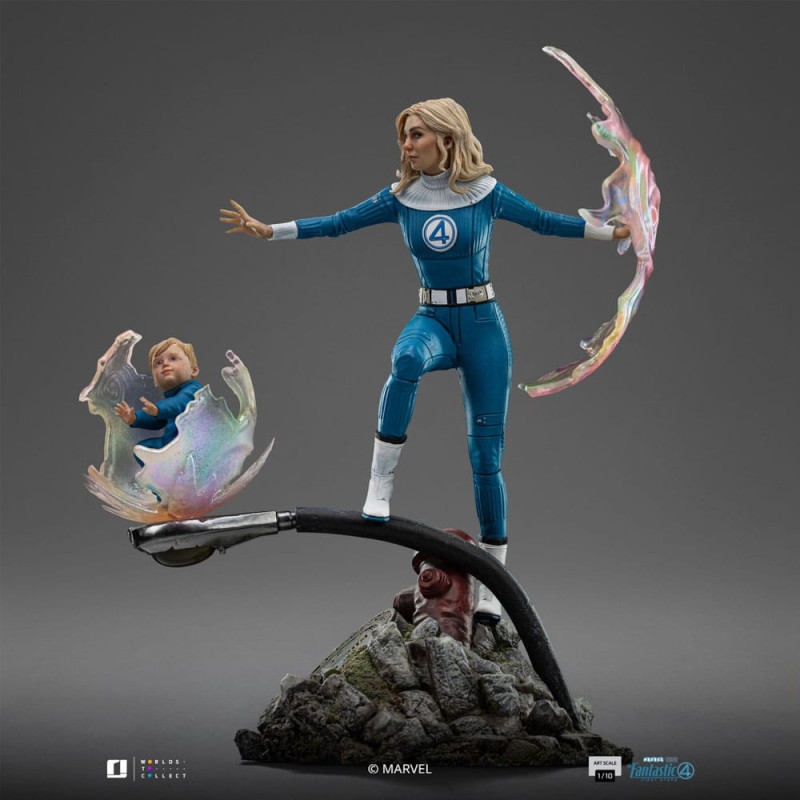 Fantastic Four Art Scale Statue 1/10 Invisible Woman and Franklin 28 cm 7