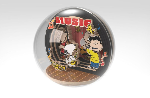Peanuts Puremind Model Kit Globe Wooden Theater Globe Night of Music 5