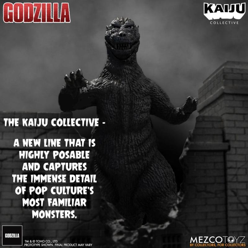 Godzilla (1954): Godzilla Black&White Edition 20 cm Kaiju Collective Action Figure - Mezco
