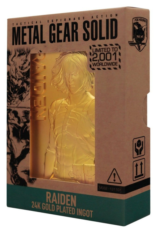 Metal Gear Solid 2 Ingot Raiden 24k Gold Plated Limited Edition 1
