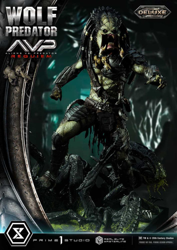 Alien vs. Predator Real Elite Masterline Series Statue 1/3 Requiem Wolf Predator Deluxe Ver. 95 cm 3