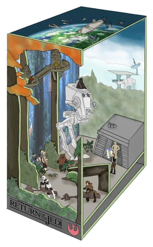 Star Wars Tiny Adventures Book Nook Mini Diorama Battle of Endor 23 cm