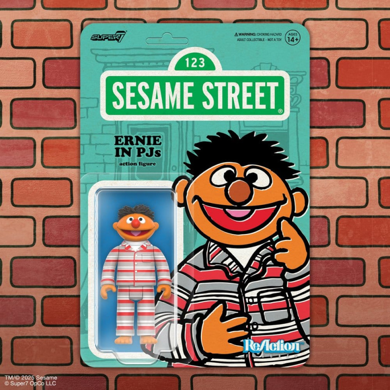 Sesame Street ReAction Action Figure Wave 06 Ernie (PJs) 10 cm 3
