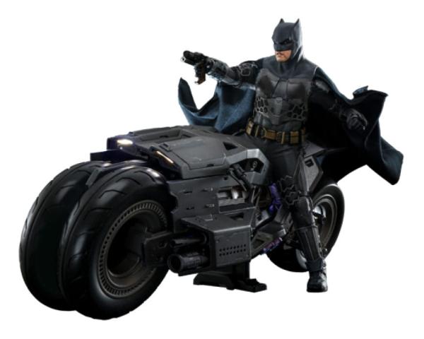 The Flash Movie Masterpiece Action Figure wih Vehicle 1/6 Batman & Batcycle Set 30 cm