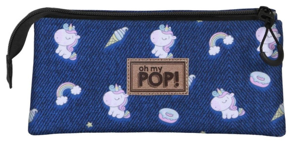 Oh My Pop! Triple Pencil case Sweety Dark Blue 2