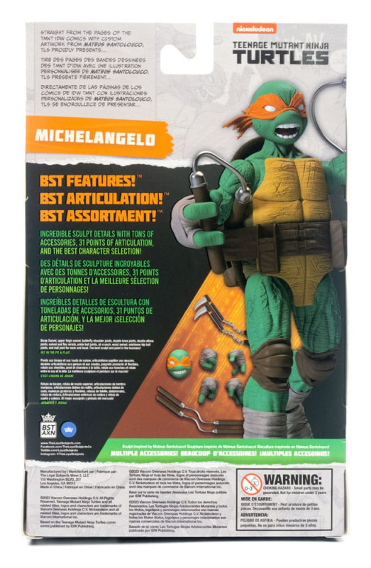 Teenage Mutant Ninja Turtles BST AXN Action Figure Michelangelo (IDW Comics) 13 cm 7