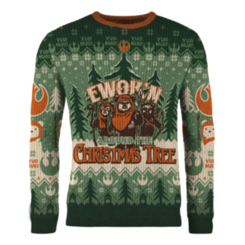 Star Wars Christmas Sweater Ewok'n around the Christmas Tree