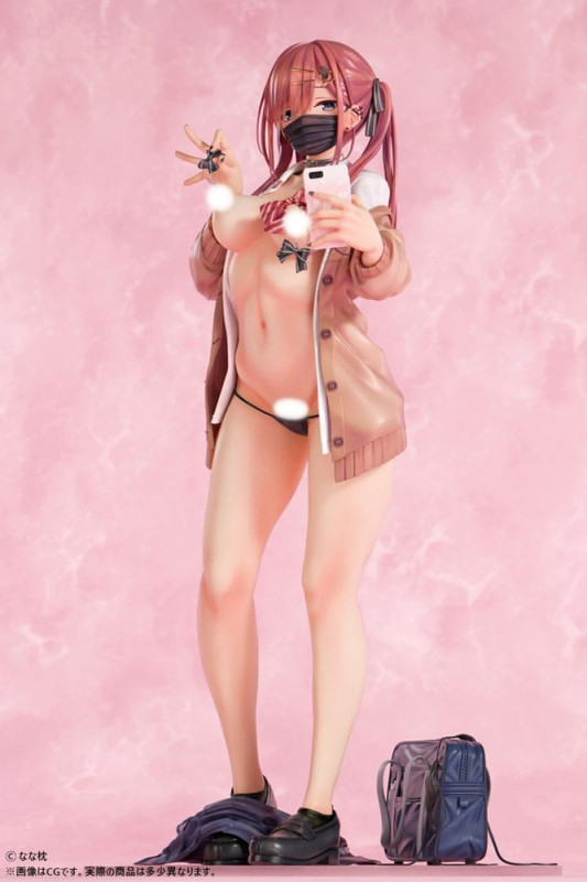 Original Character Statue 1/5 Red-Haired Gyaru-Chan Mask Ver. Illustration by Nanamakura 29 cm 5