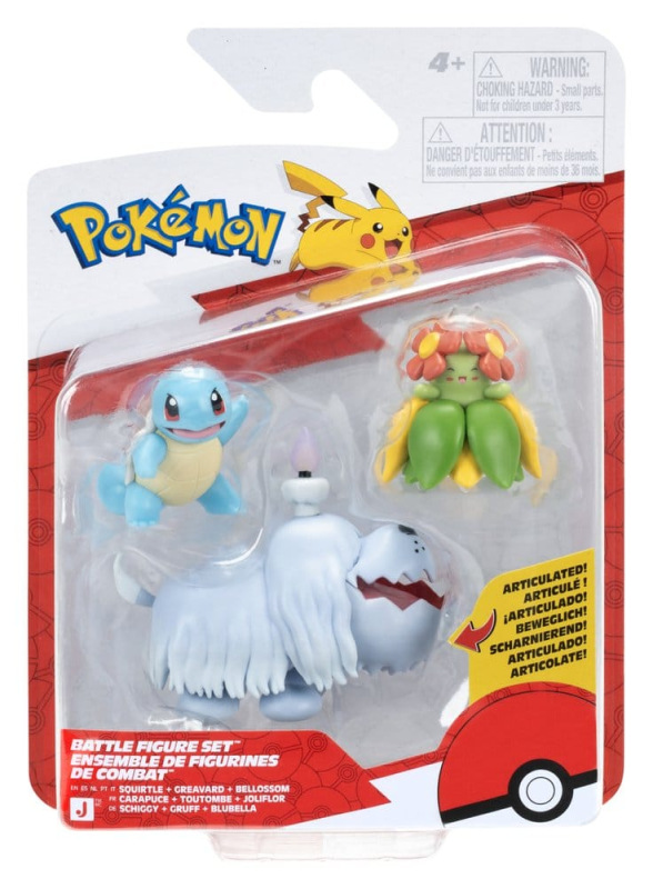 Pokémon Battle Figure 3-Pack Squirtle, Greavard & Bellossom 4