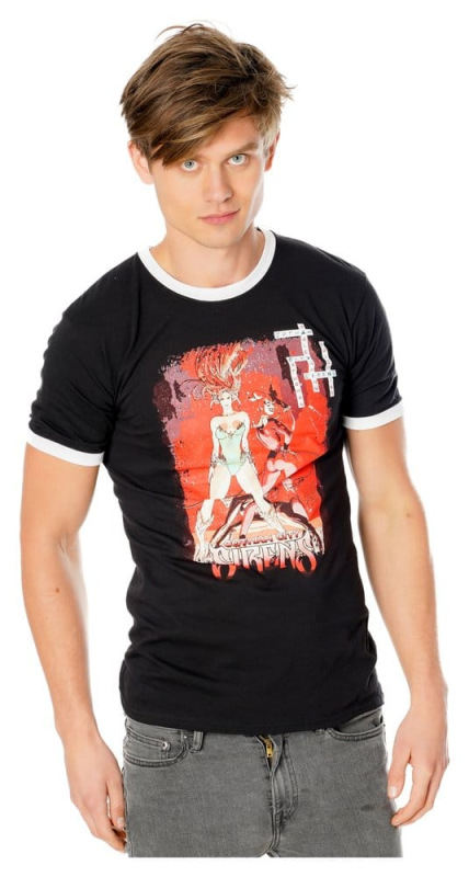 Gotham City Sirens T-Shirt Crossword Black Ringer Size L 2