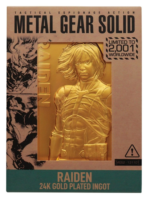 Metal Gear Solid 2 Ingot Raiden 24k Gold Plated Limited Edition 3
