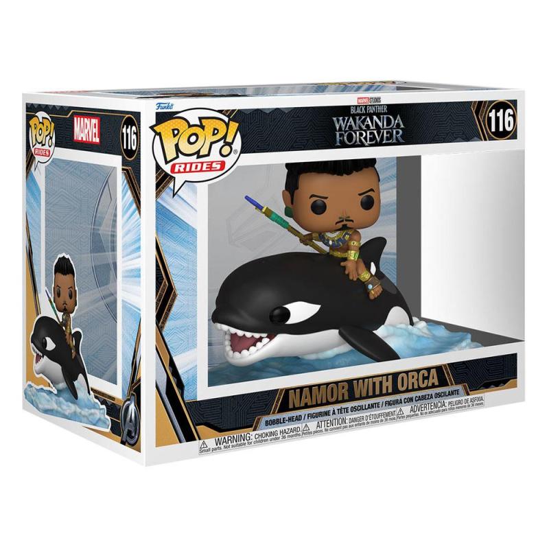 Black Panther Wakanda Forever: Namor with Orca 15 cm POP! Rides Figure - Funko