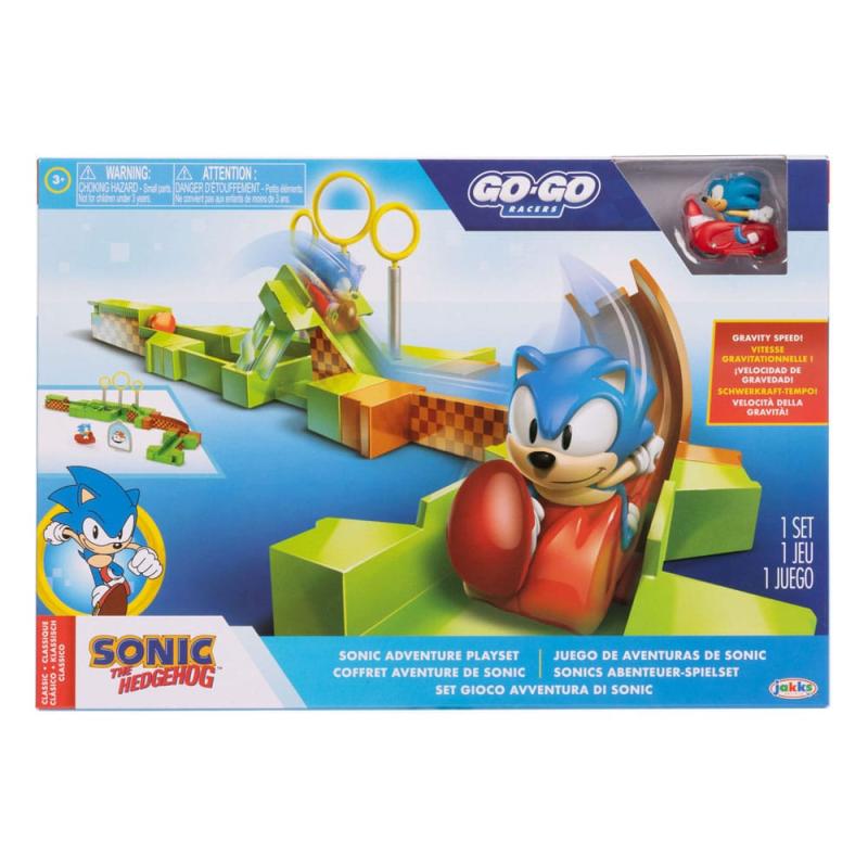 Sonic - The Hedgehog Go Go Racers Mini Figure Playset Launching ramps Sonic & Knuckles