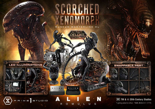 Alien: Romulus Museum Masterline XL Statue 1/3 Scorched Xenomorph Deluxe Bonus Version 98 cm 4