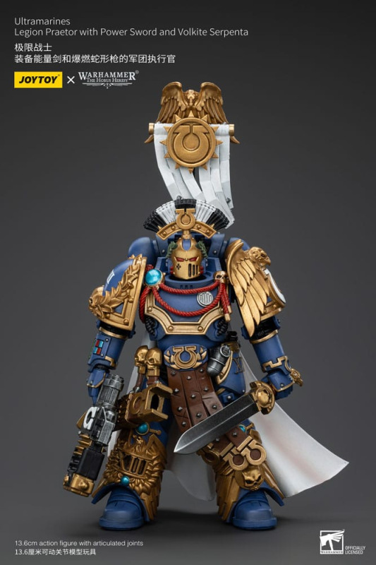 Warhammer The Horus Heresy Action Figure 1/18 Ultramarines Legion Praetor with Power Sword and Volki 1