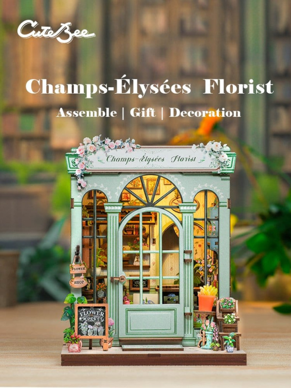 Miniature House Model Kit Champs-Élysées Florist 18 x 16 cm 2