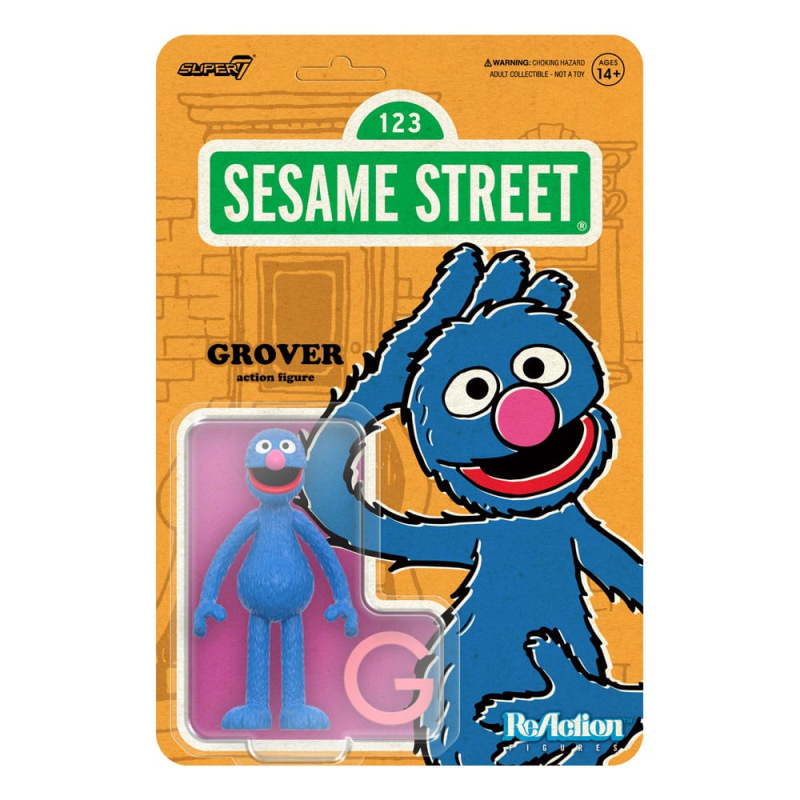 Sesame Street ReAction Action Figure Wave 05 Grover 10 cm 1