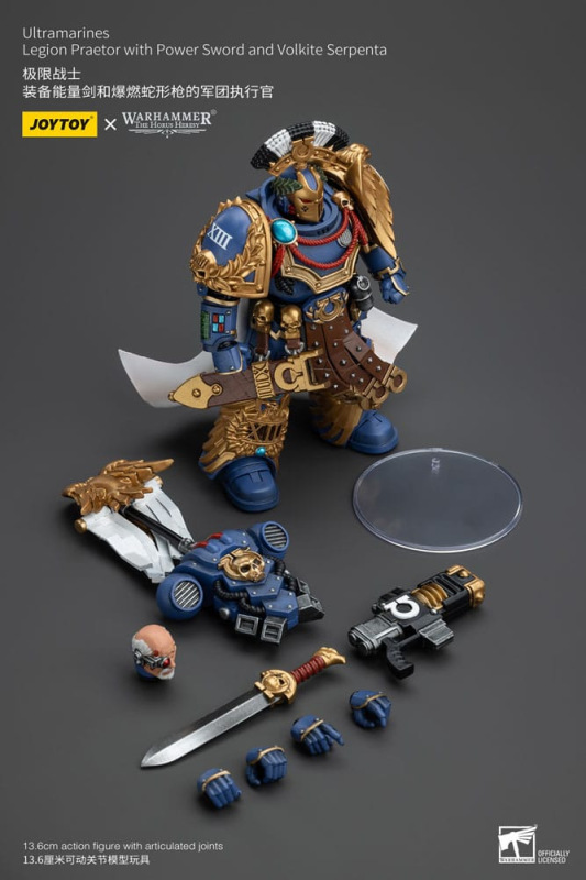 Warhammer The Horus Heresy Action Figure 1/18 Ultramarines Legion Praetor with Power Sword and Volki 9