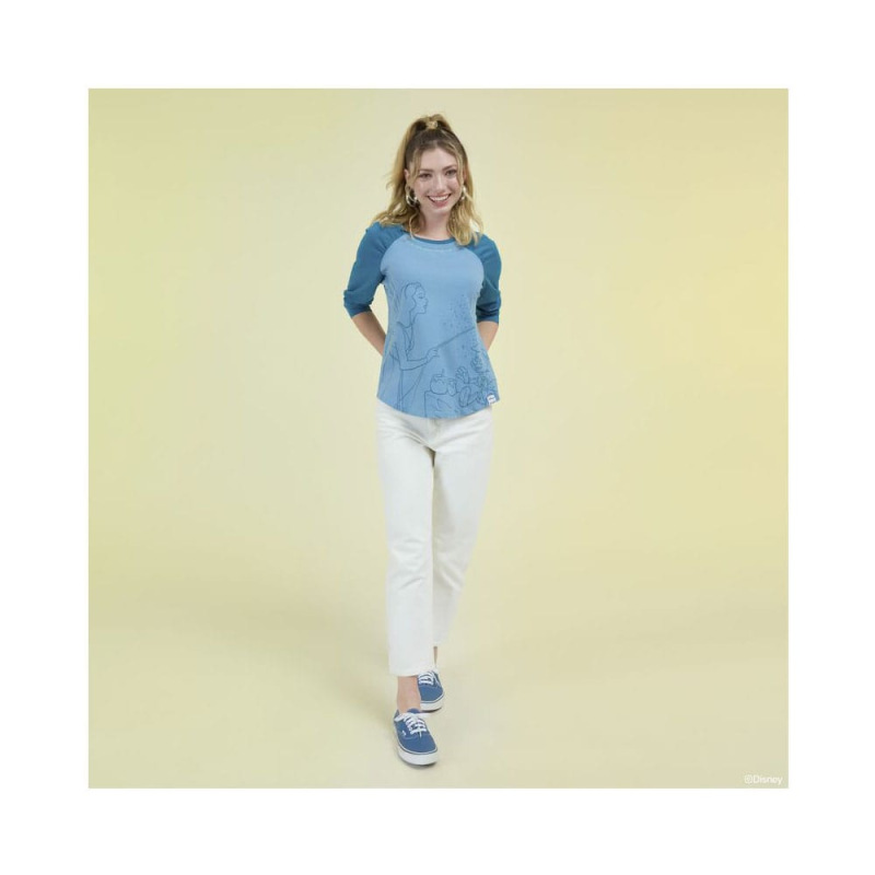 Pinocchio by Loungefly Tee T-Shirt Unisex Blue Fairy Shirred Raglan Size XL 4