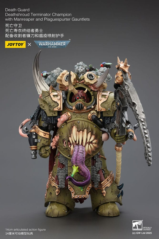 Warhammer 40k Action Figure 1/18 Death Guard Deathshroud Terminator Championwith Manreaper and Plagu 4