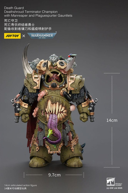 Warhammer 40k Action Figure 1/18 Death Guard Deathshroud Terminator 1 with Manreaper and Plaguespurt 1