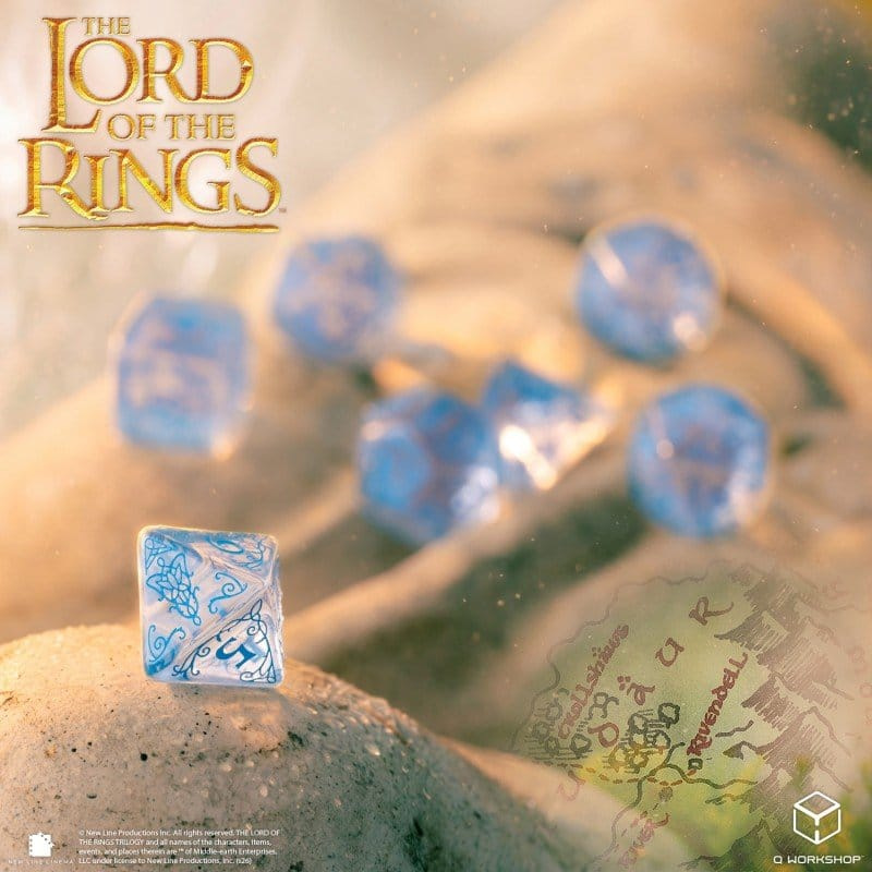 The Lord of the Rings Dice Set of 7 Rivendell (Water) 6