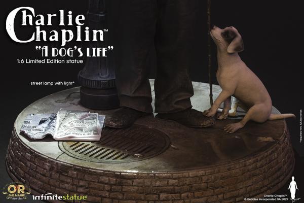 CHARLIE CHAPLIN 40 cm W/LIGHT OLD&RARE STATUE - Infinite Statue