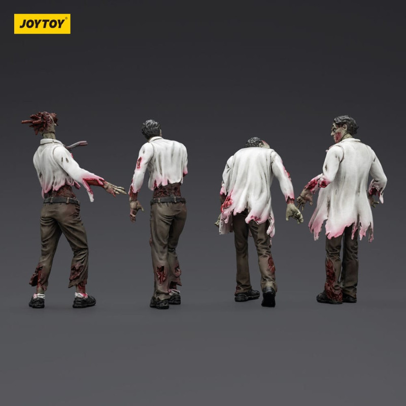 Zombie Dark Source Action Figures 4-Pack Scientists (Male) 8 cm 3