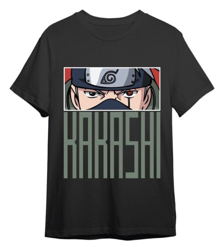 Naruto T-Shirt Kakashi Eyes Black Size XL 1