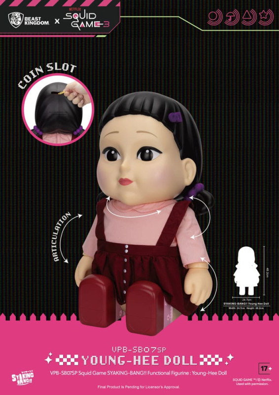 Squid Game Syaking Bang Figure/Coin Bank Young-Hee Doll Season 3 48 cm 6