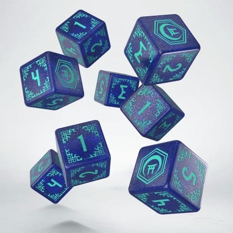 Shadow Scar Dice Set of 8 Essential Blue & Turquoise