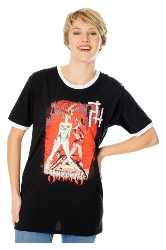 Gotham City Sirens T-Shirt Crossword Black Ringer Size M 4