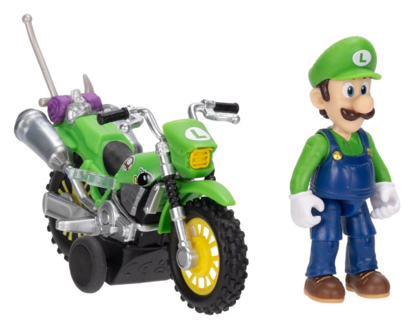 The Super Mario Galaxy Movie Action Figure with Pull Back Motorcycle Luigi 6 cm 7