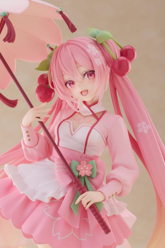 Hatsune Miku AMP PVC Statue Newley Written Sakura Miku Sakura Dress Ver. 21 cm 6
