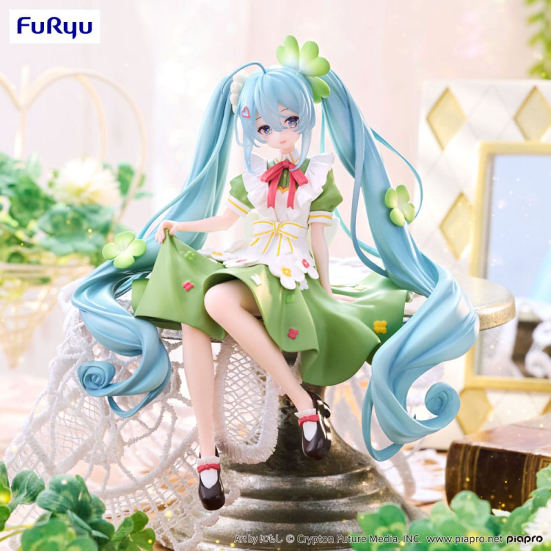 Hatsune Miku Noodle Stopper PVC Statue Flower Fairy Clover 15 cm 4