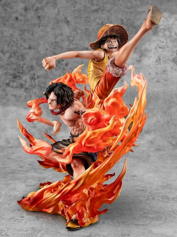 One Piece P.O.P NEO-Maximum PVC Statue Luffy & Ace Bond between brothers 20th Limited Ver. 25 cm 2