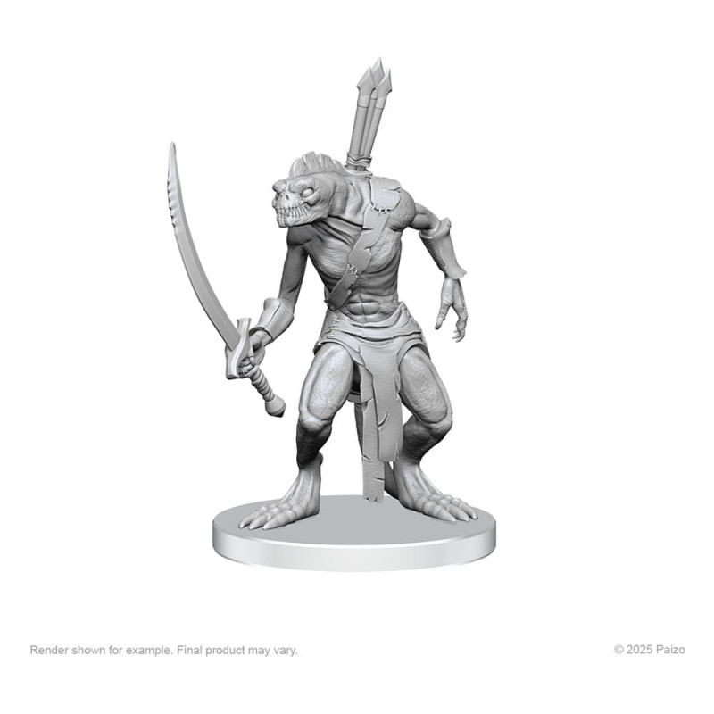 Pathfinder Deep Cuts Unpainted Miniatures Xulgath Skirmisher & Stoneliege 1