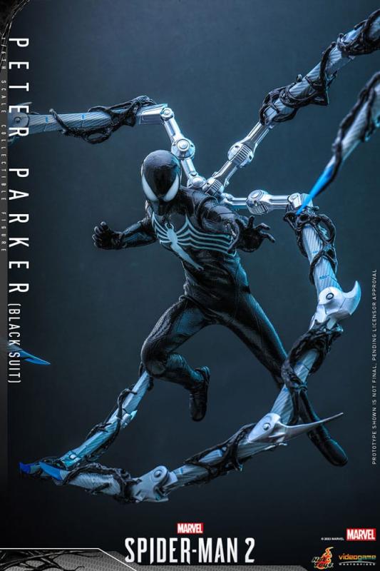 Spider-Man 2 Video Game: Peter Parker Black Suit 1/6 Masterpiece Action Figure - Hot Toys